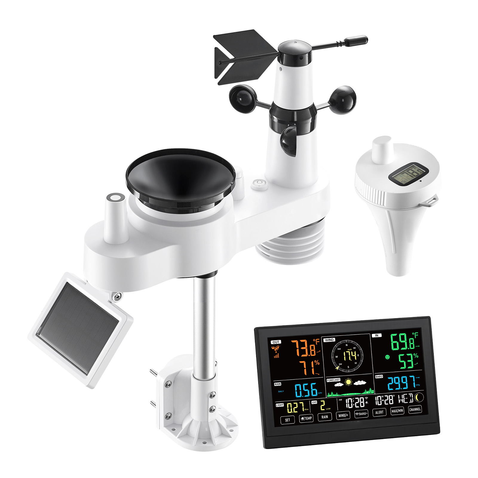 Garden Weather Station - SucceBuy 7-in-1 Wi-Fi Weather Station 7.5-in