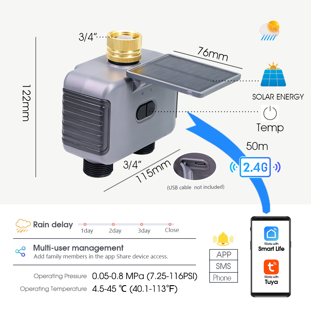 Tuay Smart Solar 2-Zone Wateri - đánh giá và giá Smart Garden Tap