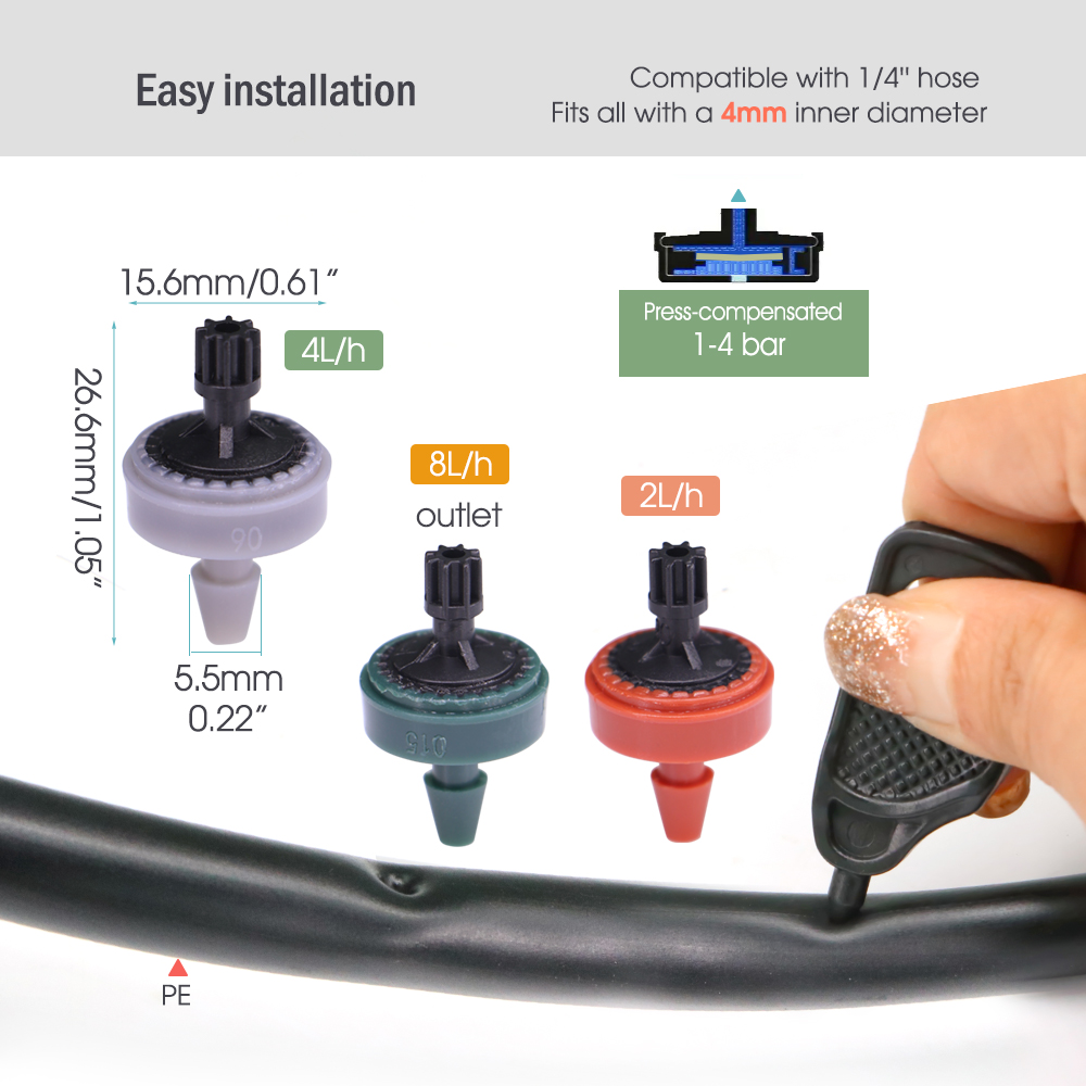 20M 2/4/8L Compensating Droppe - đánh giá và giá Smart Garden Sprinkler System