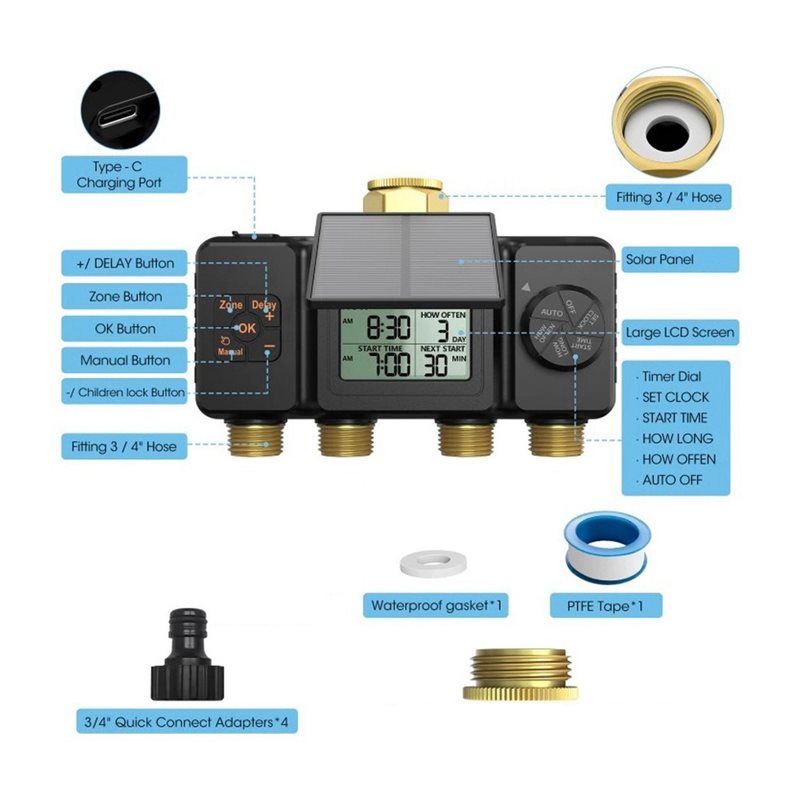 ABYN-Solar Irrigation Timer Au - đánh giá và giá Smart Garden Tap