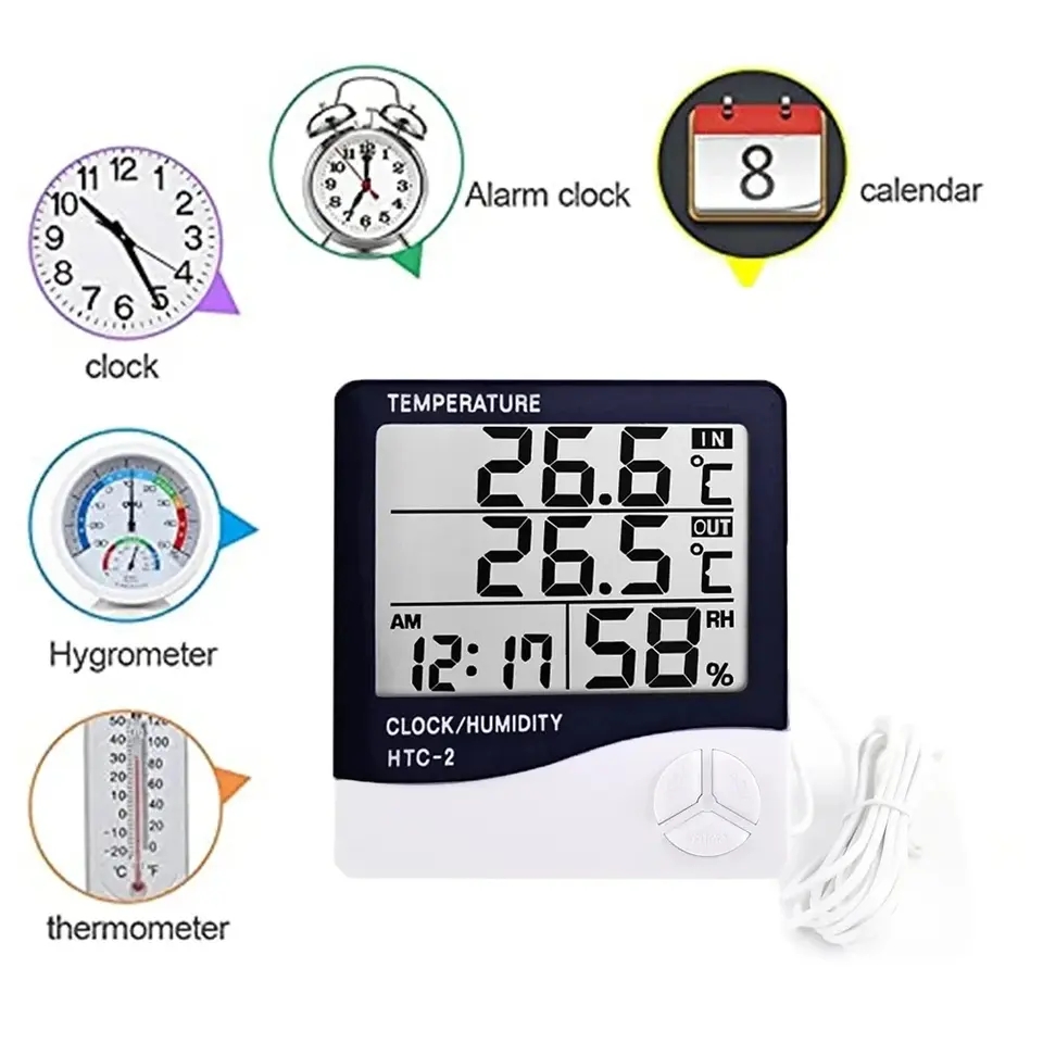 Indoor LCD Digital Thermometer - đánh giá và giá Garden Weather Station