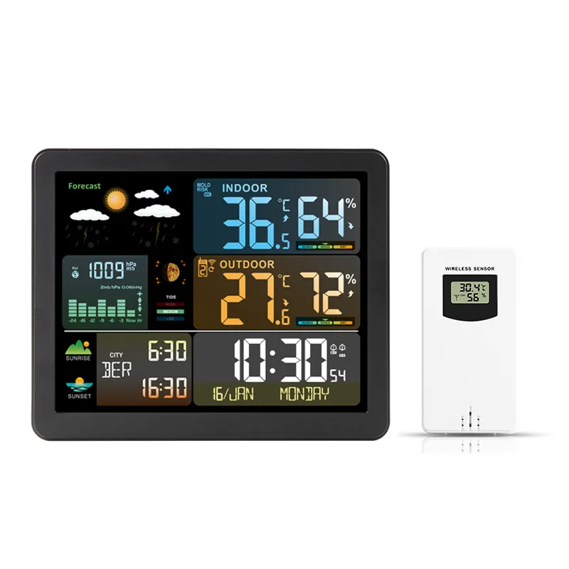 Digital Weather Station Clock  - đánh giá và giá Garden Weather Station