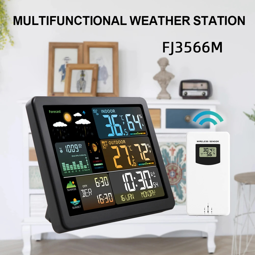 Digital Weather Station Clock  - đánh giá và giá Garden Weather Station