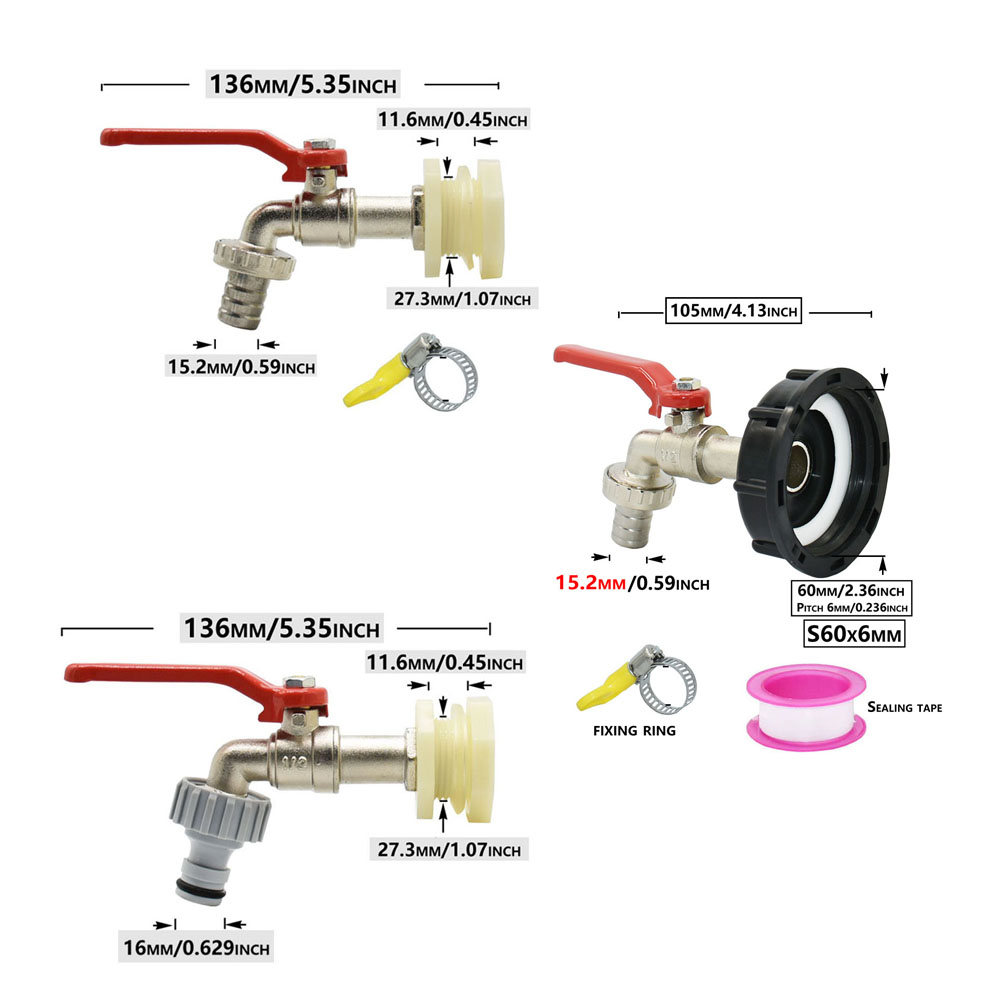 IBC Tank Tap Adapter Nipple S6 - đánh giá và giá Smart Garden Tap