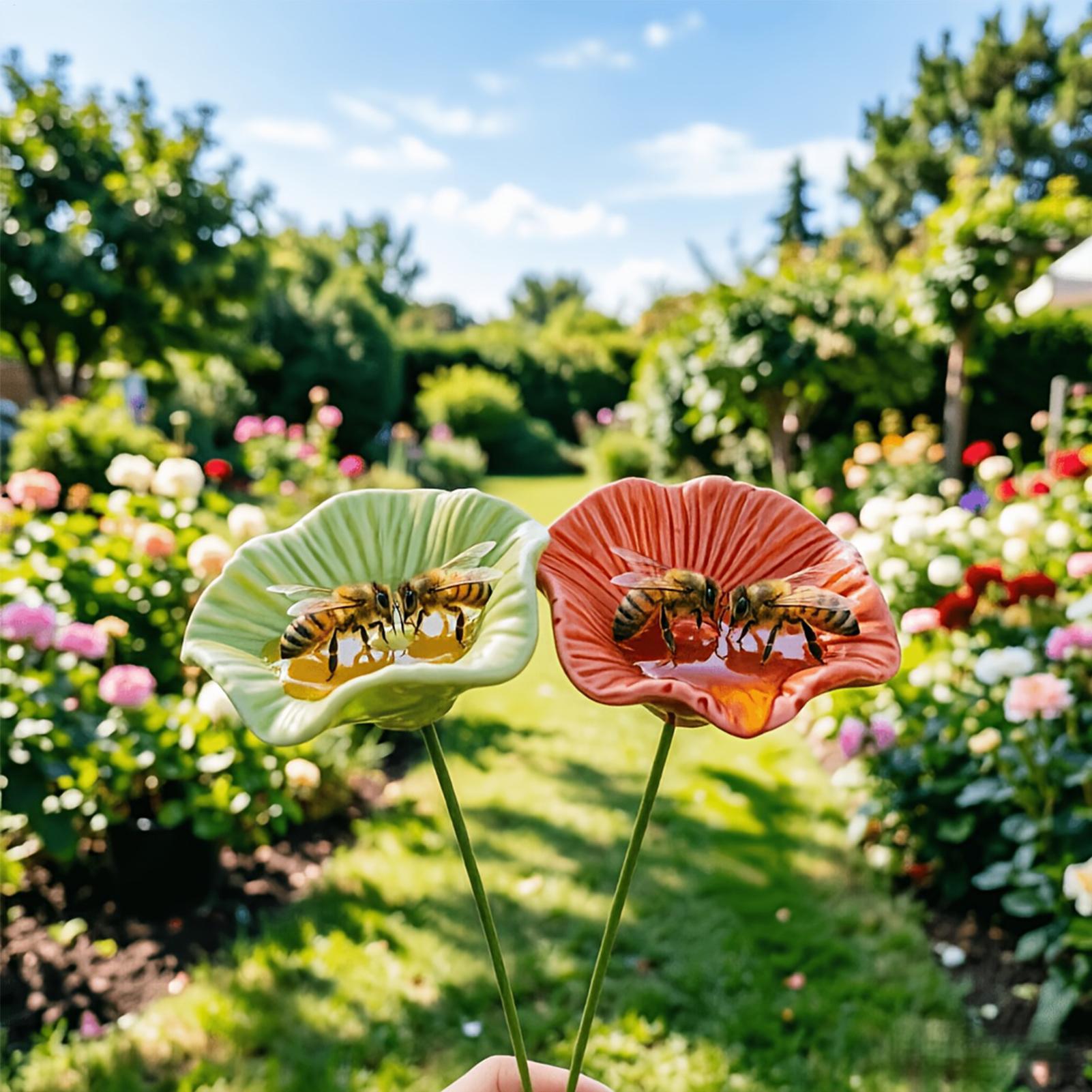 4Pcs Ceramic Bee Watering Bowl - đánh giá và giá Garden Weather Station