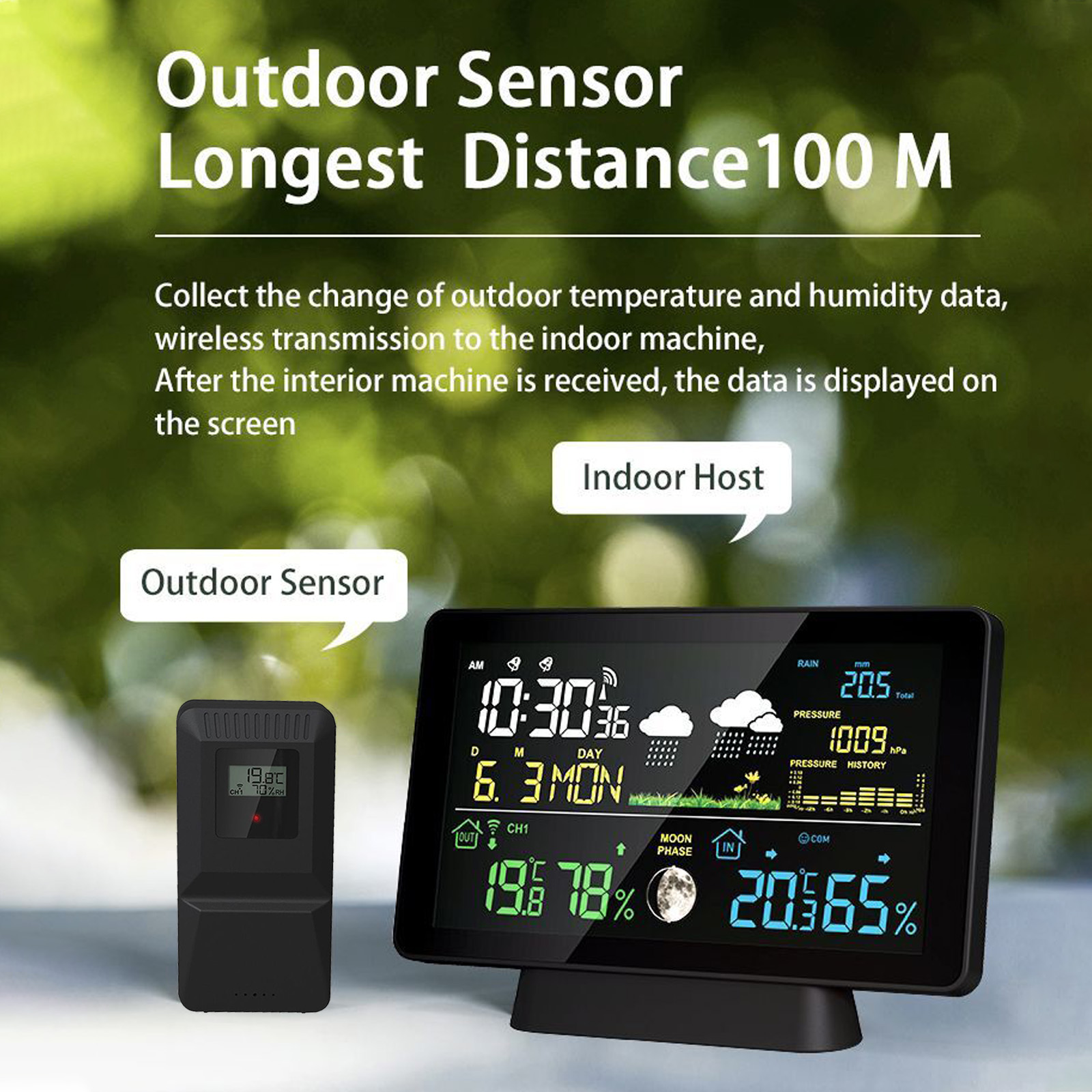 Indoor/Outdoor Wireless Weathe - đánh giá và giá Garden Weather Station